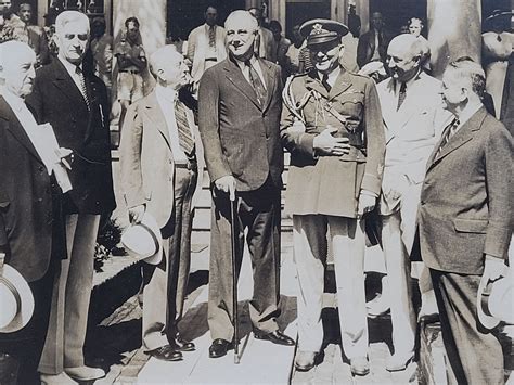 Photograph Of President Franklin D Roosevelt Standing Outside