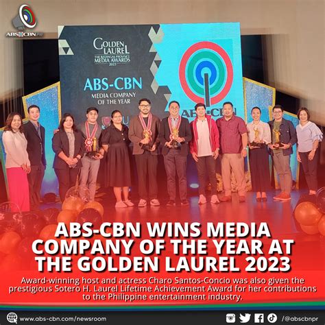 Abs Cbn Wins Media Company Of The Year At The Golden Laurel For