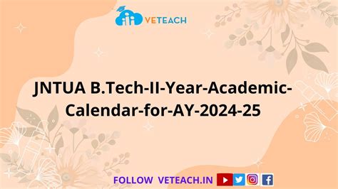 JNTUA B Tech II Year Academic Calendar For AY 2024 25 YouTube