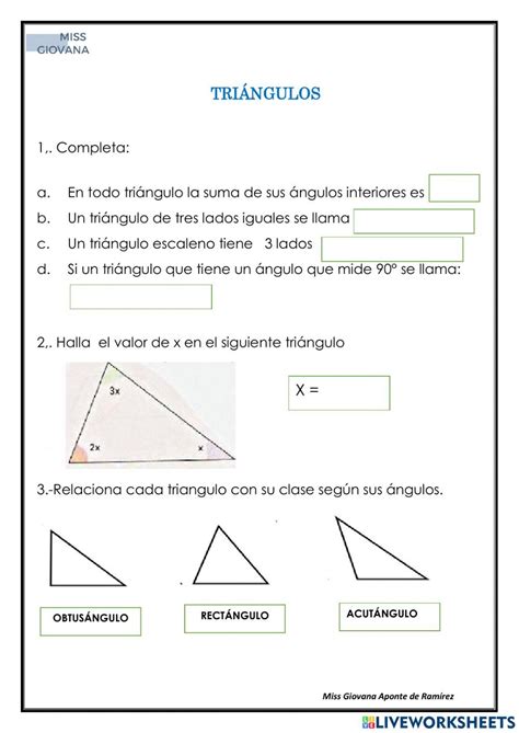 Ejercicio De Triangulos Para Elemental Clasificacion De Triangulos Cuadernos Interactivos