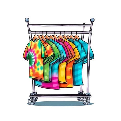 Premium AI Image | A cartoon of a rack with a bunch of colorful shirts on it generative ai