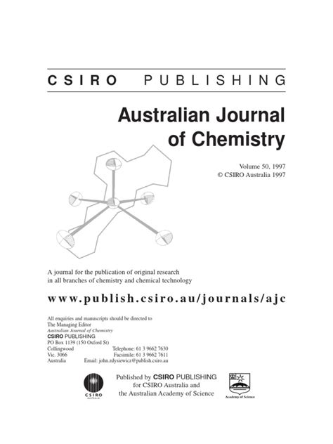 Australian Journal Of Chemistry Csiro Pdf Silver Coordination Complex