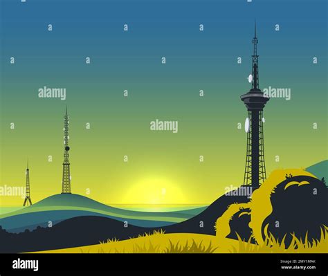 Telecom Towers Stock Vector Images Alamy