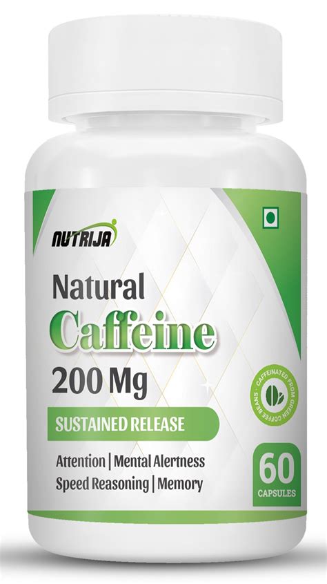 Buy Natural Caffeine 200MG Capsule / Pills | All Natural Non-Crash ...