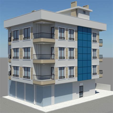 Apartment 1 Building Building 3d Model Cgtrader