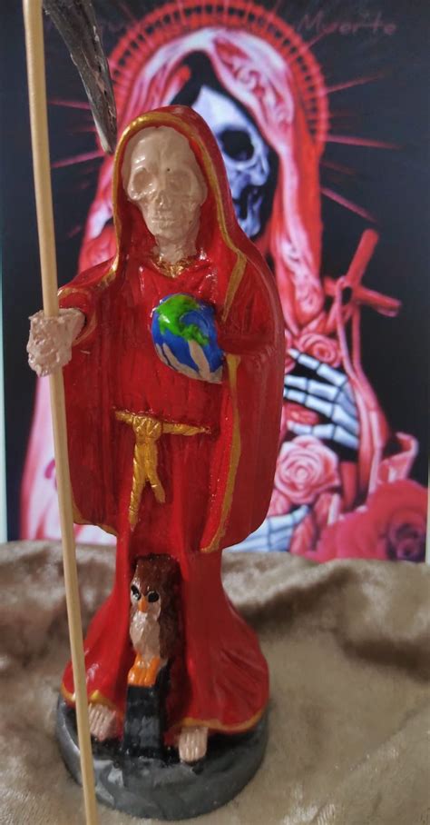 Figura Santa Muerte Roja Bazar Velas Y Cosas