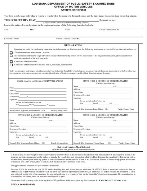 47 FREE Affidavit Of Heirship Forms Letters Certificates