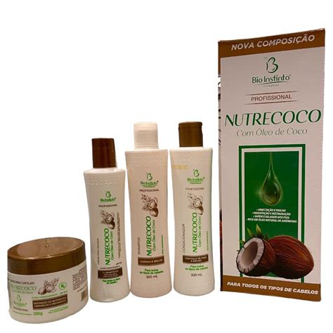 Kit Capilar Nutrecoco óleo de coco 4 Itens Shampoo Condic