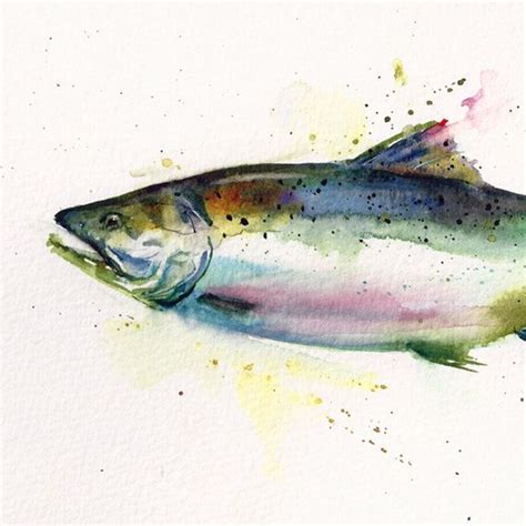 Salmon Original Fish Watercolor Painting By Dean Crouser Carnet De