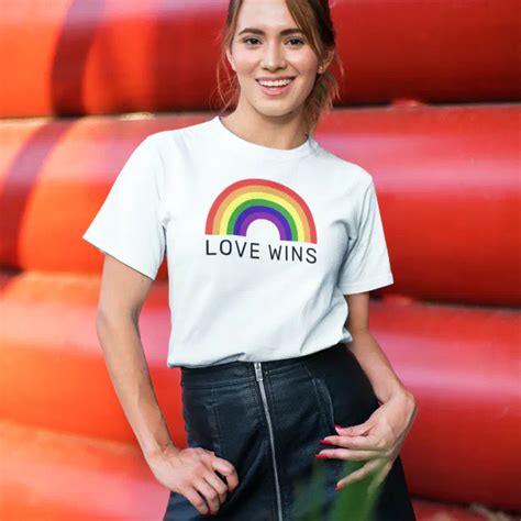 Love Wins Rainbow Colors Lgbtq Pride Month T Shirt Zazzle