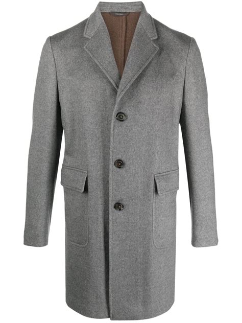 Colombo Cashmere Blend Single Breasted Coat Grey Farfetch Uk