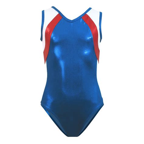 Silhouette Stripe White Red Blue Leotard K Bee Leotards