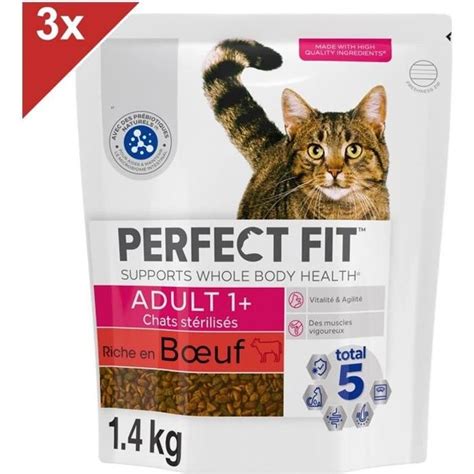 Croquettes pour chat adulte stérilisé Riche en Boeuf Perfect Fit