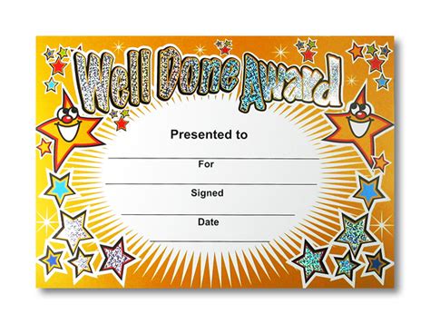 Sparkling Well Done Certificates - SuperStickers