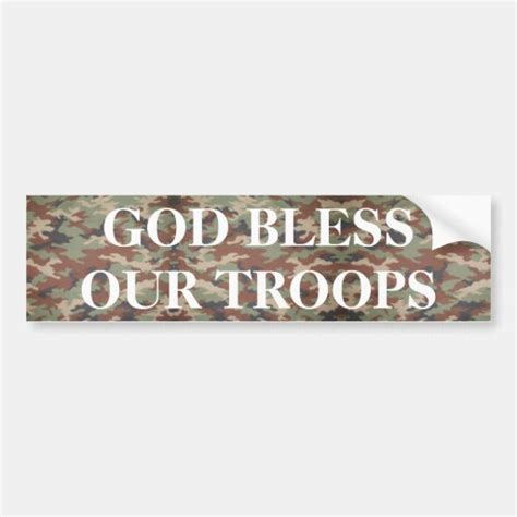 GOD BLESS OUR TROOPS Camouflage Background Bumper Sticker Zazzle