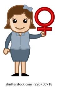 Woman Holding Female Sex Symbol Vector Stock Vector Royalty Free