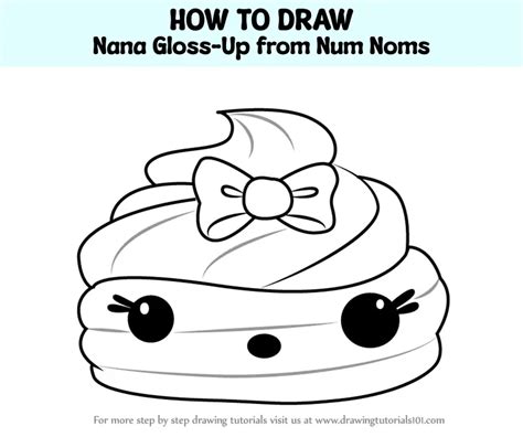 How To Draw Nana Gloss Up From Num Noms Num Noms Step By Step