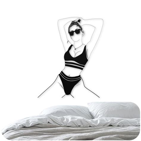 Erotic Wall Art Set Nude Woman Line Drawing Sexy Wall Decor Naked Woman
