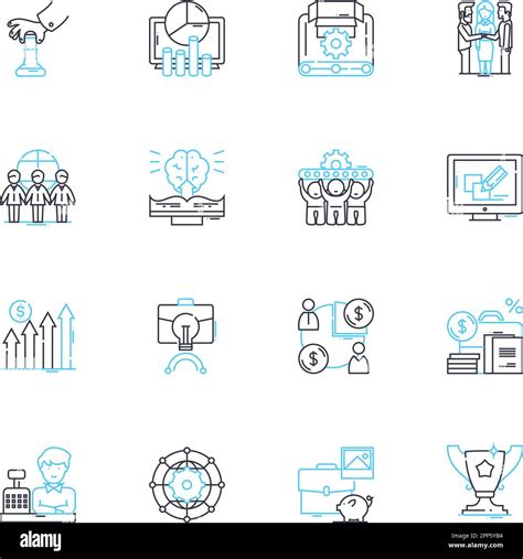 Industrial Management Linear Icons Set Efficiency Production