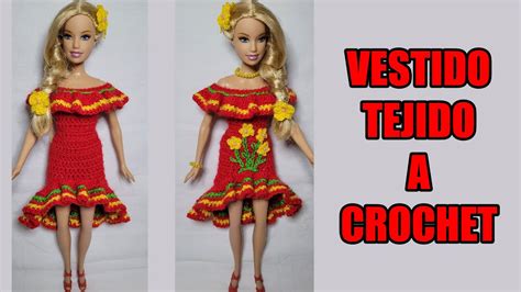 VESTIDO PARA MUÑECA BARBIE TEJIDO A CROCHET PASO A PASO YouTube