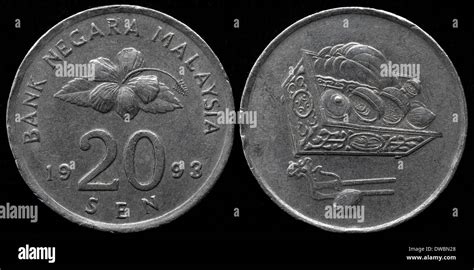 20 Sen Coin Malaysia 1993 Stock Photo Alamy
