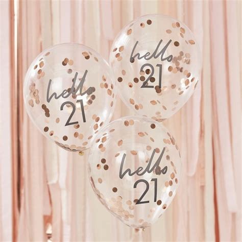 Ballons Hello Confettis Rose Gold Fiesta Republic