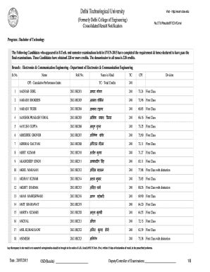 Fillable Online Exam Dtu Ac Edu Formerly Delhi College Of Engineering