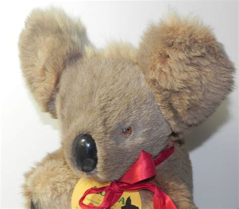 Vintage Australian Koala Bear Plush With Real Fur Etsy Koala Bear