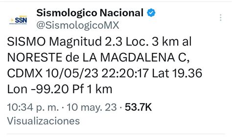 V Ctor Cabrera On Twitter Cdmx Sismologicomx Informa Que El Sismo