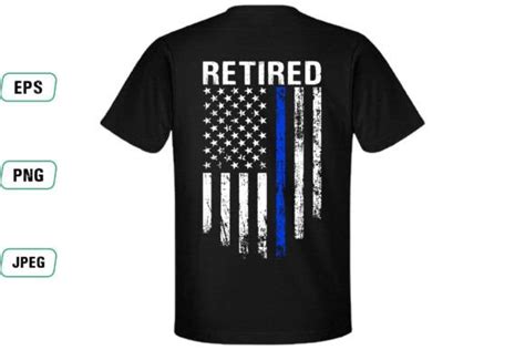 Retired Police Officer T Shirt Design Graphic By Flag Station