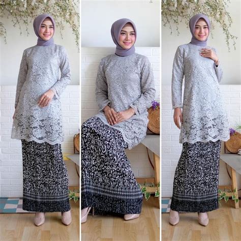 Jual Jamin Real Tunik Alfiana Kebaya Brukat Corneli Tulang Glitter