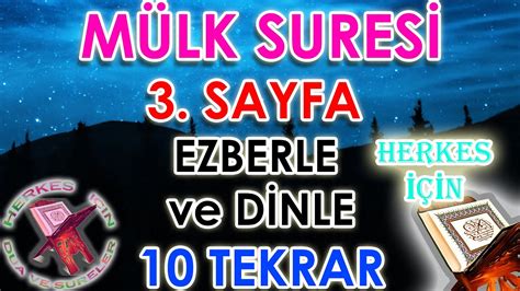 Tebareke suresi ezberle 10 tekrar Mülk suresi ezberle 3 sayfa Herkes