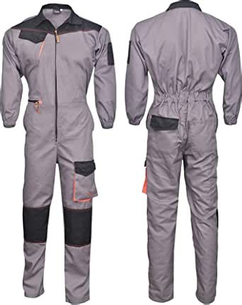 Norman Black Grey Men S Work Wear Overalls Boiler Suit Coveralls