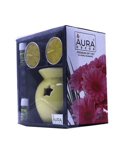 Buy Auradecor Ceramic Aroma Oil Burner With Tealight Two 5ml Aroma Oil