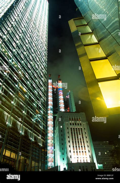 HSBC Tower At Night Hong Kong Stock Photo Alamy