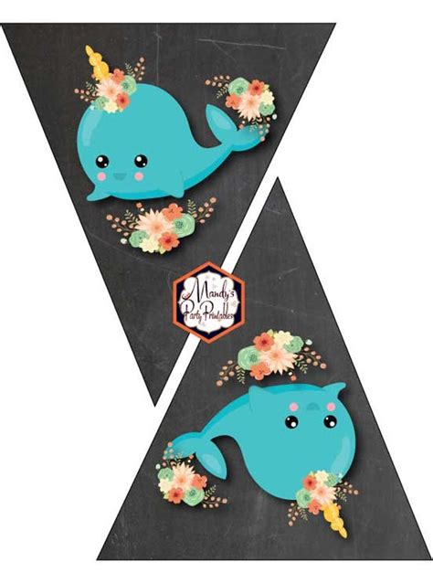 Narwhal Birthday Party Signbanner Narwhal Birthday Party Favors Instant