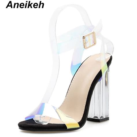 Aneikeh Beknopte Zomer PU Vrouwen Sandalen Transpa Grandado