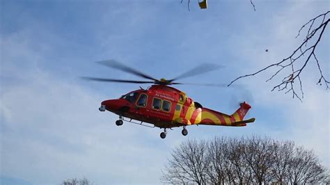 Essex And Herts Air Ambulance Helicopter Taking Off G Hhem Agustawestland Aw169 Youtube