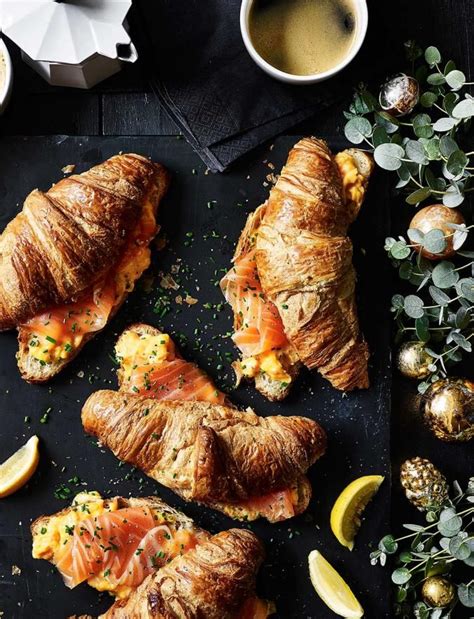 Smoked Salmon And Scramble Croissants Recipe Sainsbury`s Magazine