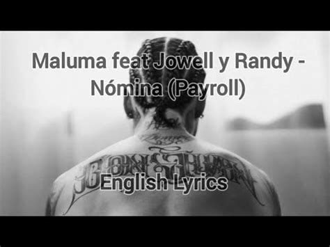 Maluma feat Jowell y Randy Nómina Payroll English Lyrics YouTube