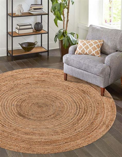 Natural 8 X 8 Hand Braided Jute Round Rug