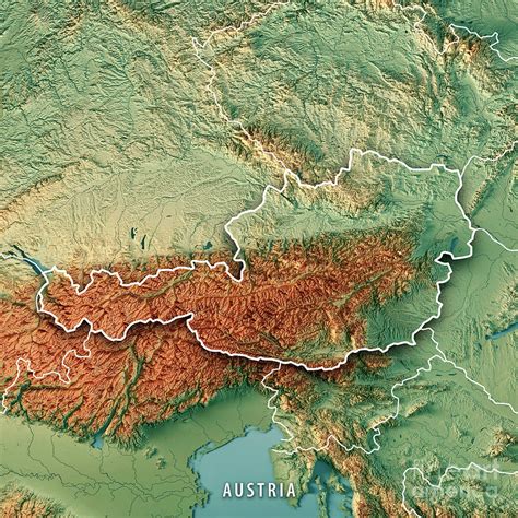 Austria Topographic Map | Zip Code Map