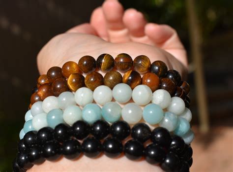 8mm Round Bead Gemstone Bracelets Earthly Essentials