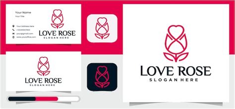 Premium Vector Vector Set Of Hearts And Roses Logo Love Roses Template