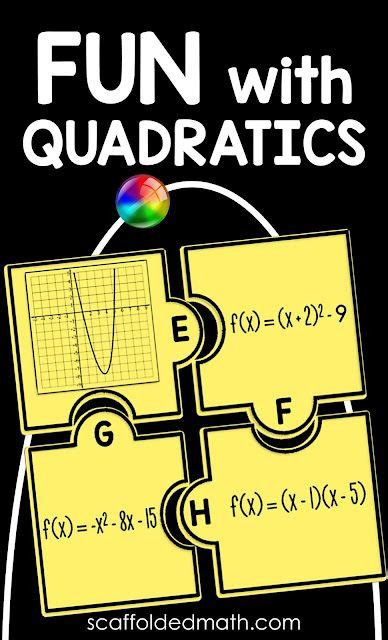 Fun With Quadratics Factoring Quadratics Activities Quadratic