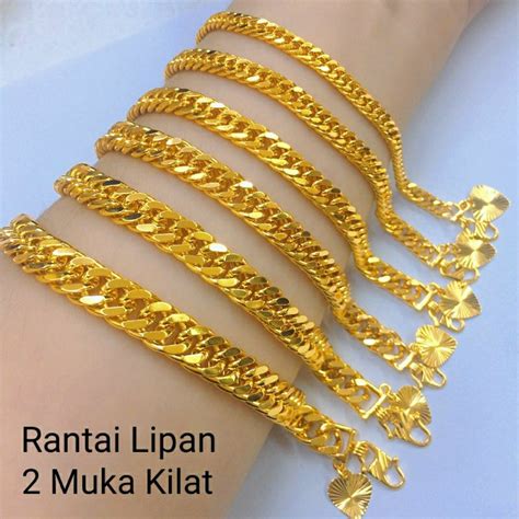 Ada Cop Bce Emas Bangkok Adults Bracelet Double Curb Gelang