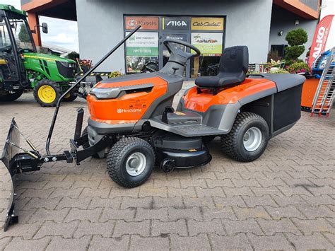 Traktor ogrodowy kosiarka Husqvarna TC114 pług śn Kobiele Wielkie