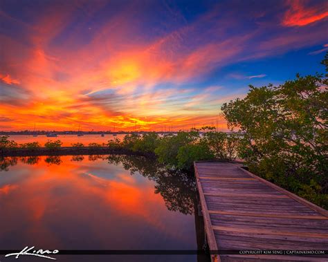 Shepard Park Sunset Stuart Florida At Boardwalk Hdr Photography By