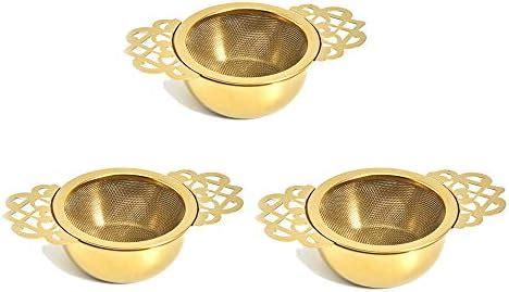 Pieces Gold Empress Tea Strainers With Drip Bowls Mesh Tea Infuser