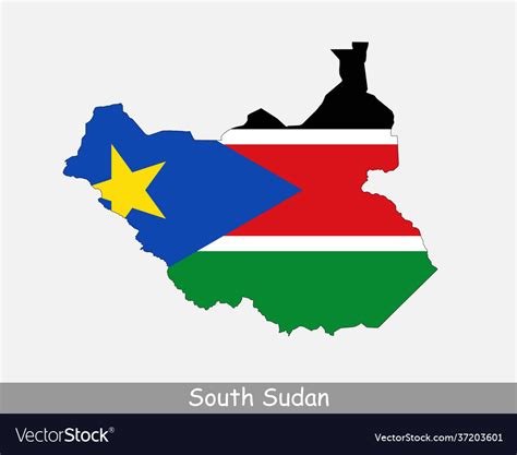 South Sudan Map Flag Royalty Free Vector Image